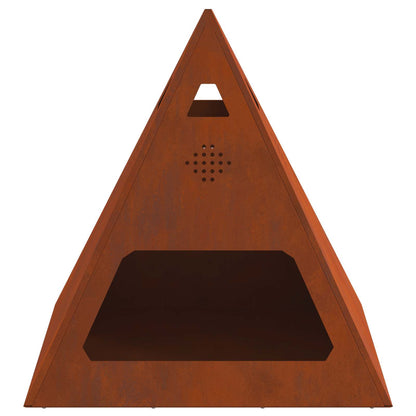 Fire Pit Brown 50 x 50 x 51 cm Weathering Steel