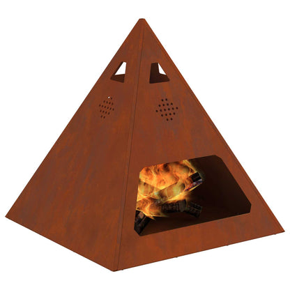 Fire Pit Brown 50 x 50 x 51 cm Weathering Steel