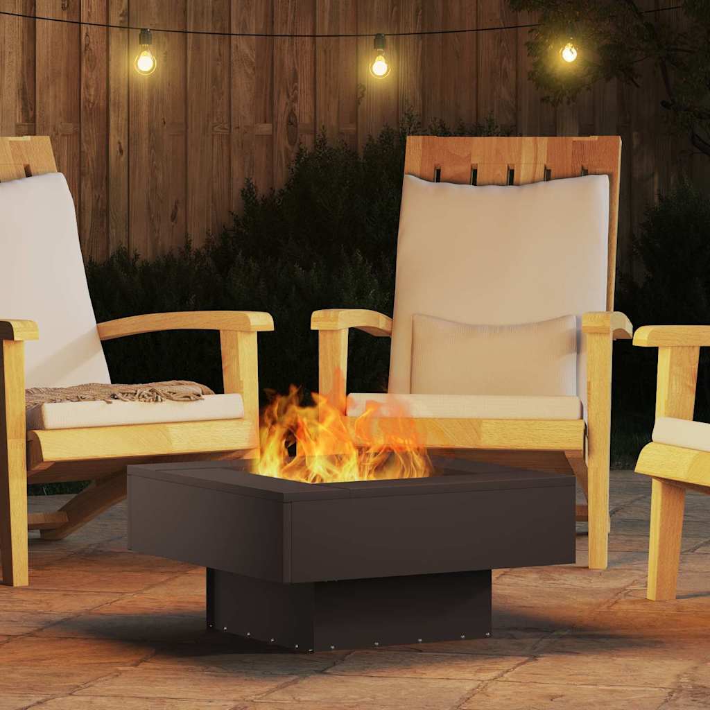 Fire Pit Black 60 x 60 x 30 cm Steel