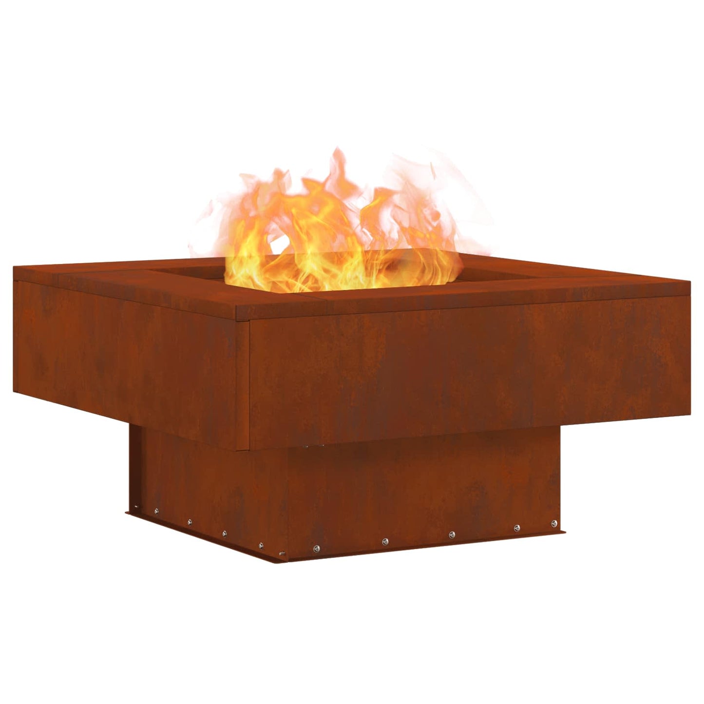 Fire Pit Brown 60 x 60 x 30 cm Weathering Steel