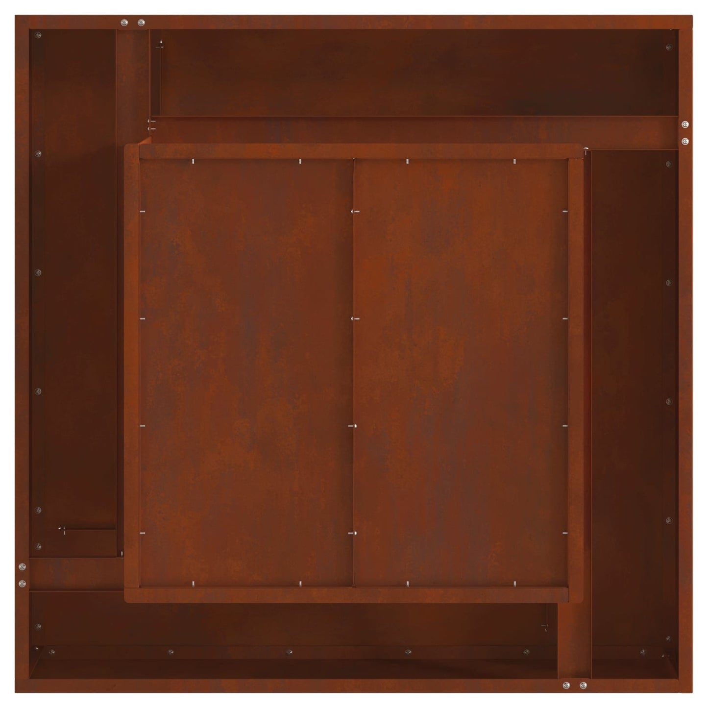 Fire Pit Brown 80 x 80 x 40 cm Weathering Steel