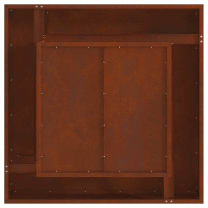 Fire Pit Brown 80 x 80 x 40 cm Weathering Steel