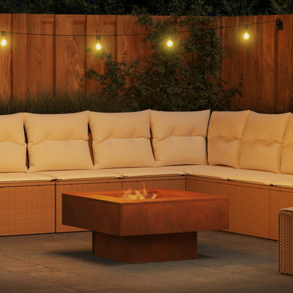 Fire Pit Brown 80 x 80 x 40 cm Weathering Steel