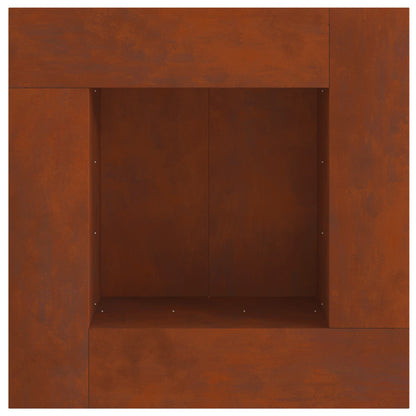 Fire Pit Brown 80 x 80 x 40 cm Weathering Steel