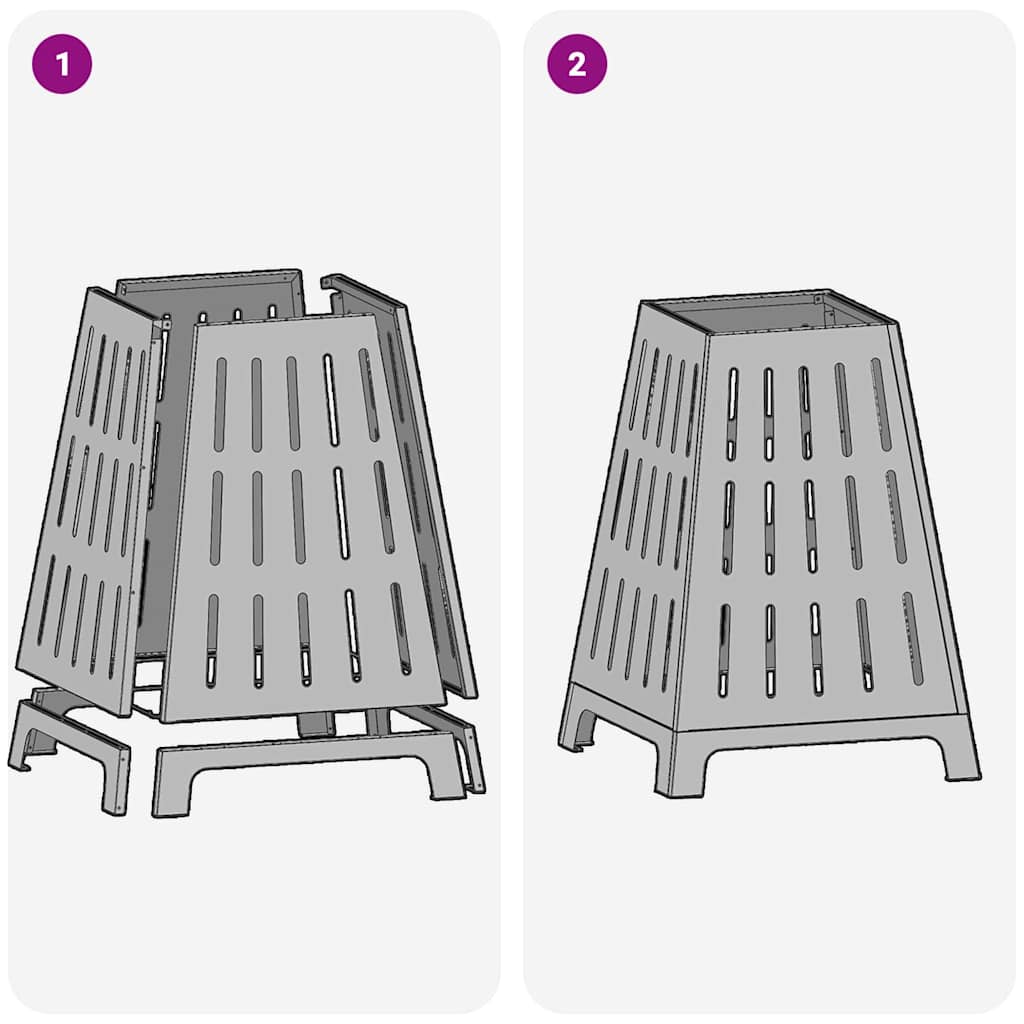 Fire Pit Black 50 x 50 x 70 cm Cold-rolled steel