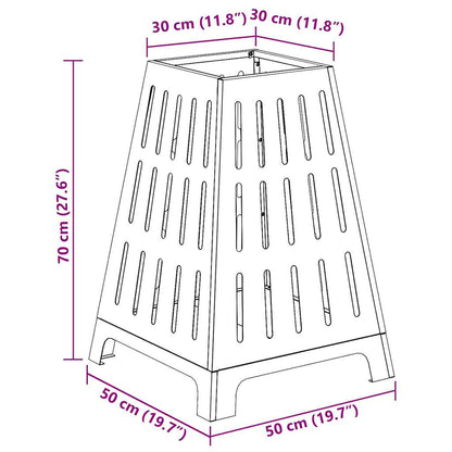 Fire Pit Black 50 x 50 x 70 cm Cold-rolled steel