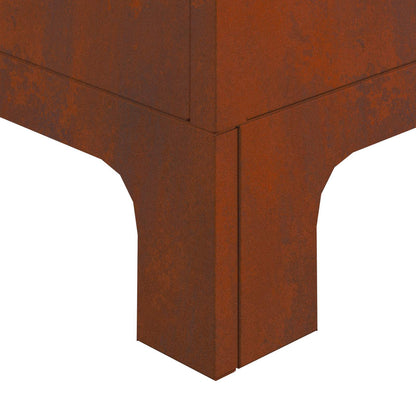 Fire Pit Brown 50 x 50 x 70 cm Weathering Steel