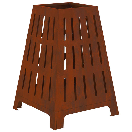 Fire Pit Brown 50 x 50 x 70 cm Weathering Steel