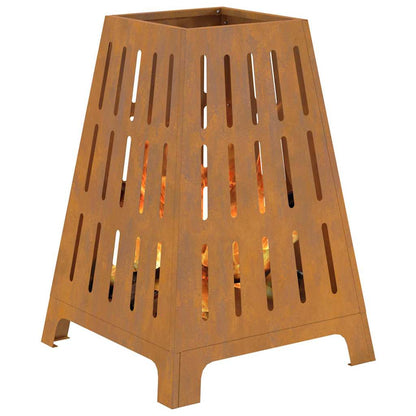 Fire Pit Brown 50 x 50 x 70 cm Weathering steel