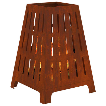 Fire Pit Brown 50 x 50 x 70 cm Weathering Steel