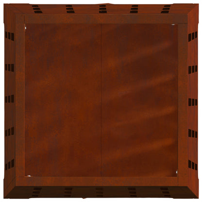 Fire Pit Brown 50 x 50 x 70 cm Weathering Steel