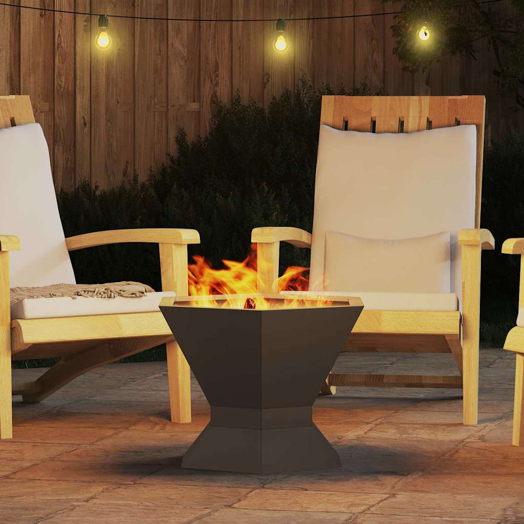 Fire Pit Black 50 x 50 x 40 cm Steel