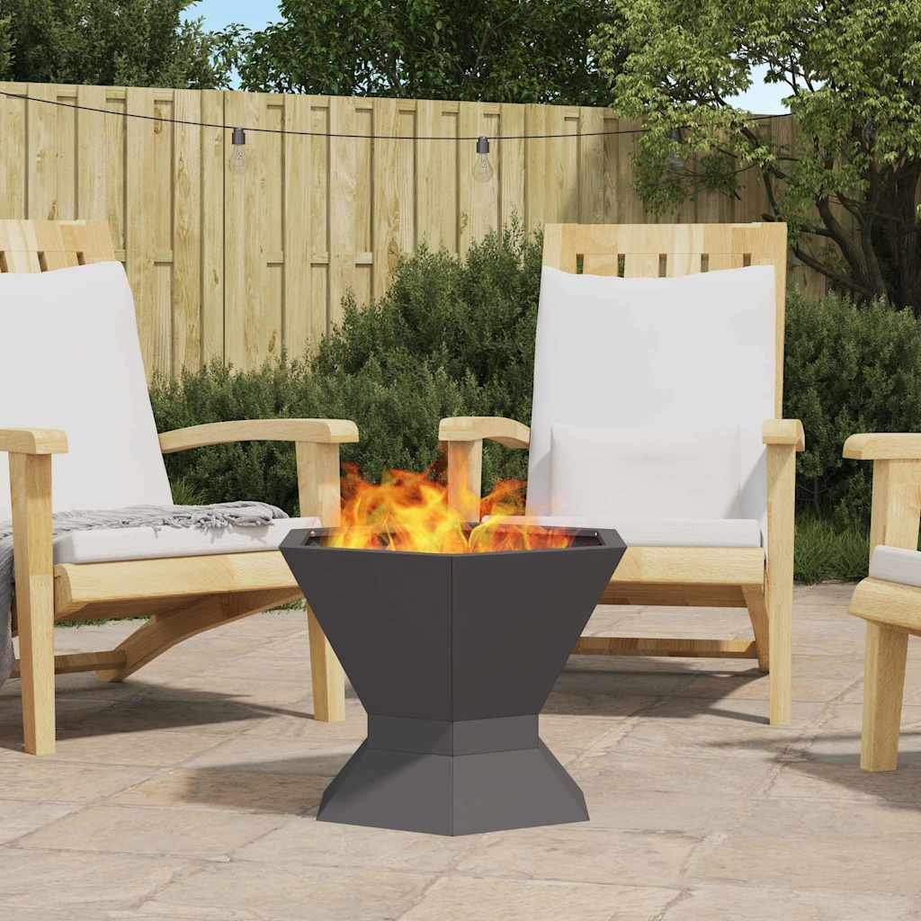 Fire Pit Black 50 x 50 x 40 cm Steel