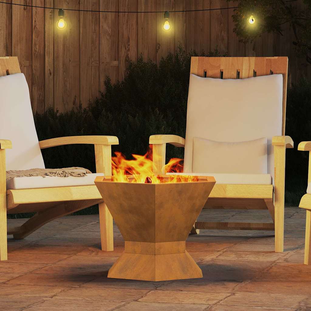 Fire Pit Brown 50 x 50 x 40 cm Steel