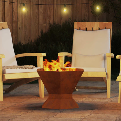 Fire Pit Brown 50 x 50 x 40 cm Weathering Steel