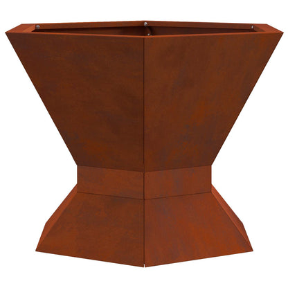 Fire Pit Brown 50 x 50 x 40 cm Weathering Steel