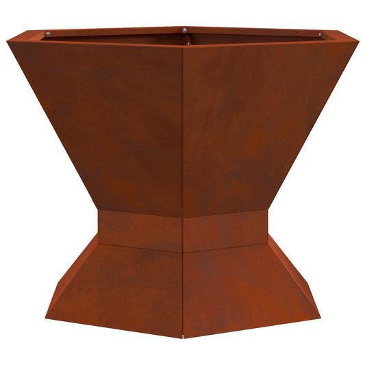 Fire Pit Brown 50 x 50 x 40 cm Weathering Steel