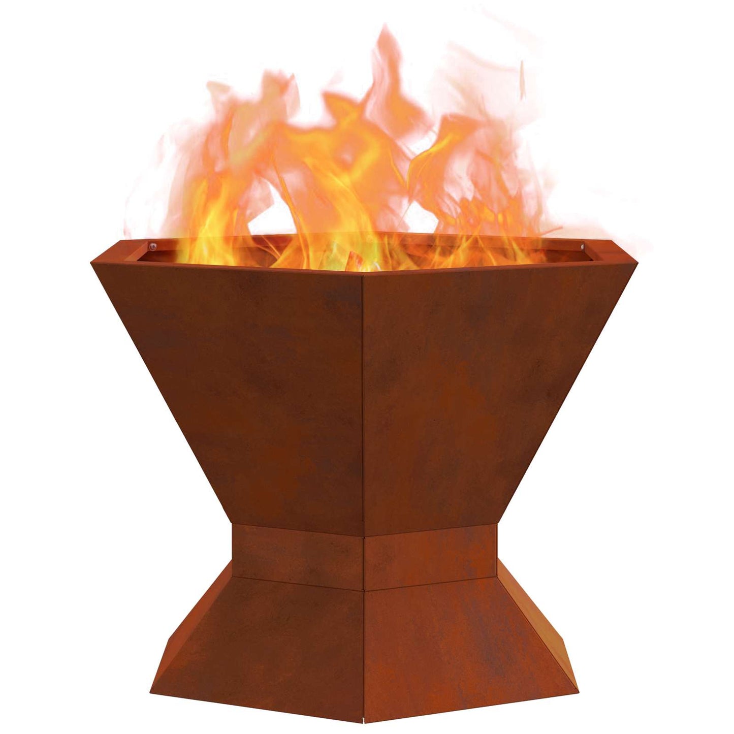 Fire Pit Brown 50 x 50 x 40 cm Weathering Steel