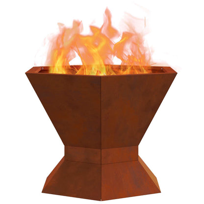 Fire Pit Brown 50 x 50 x 40 cm Weathering Steel