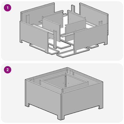 Fire Pit Black 60 x 60 x 30 cm Steel