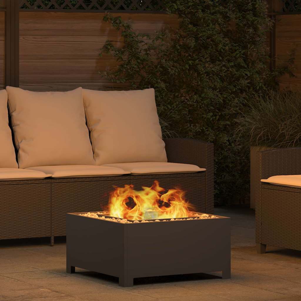 Fire Pit Black 60 x 60 x 30 cm Steel