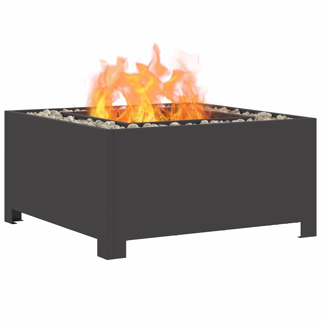 Fire Pit Black 60 x 60 x 30 cm Steel