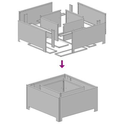 Fire Pit Brown 60 x 60 x 30 cm Steel