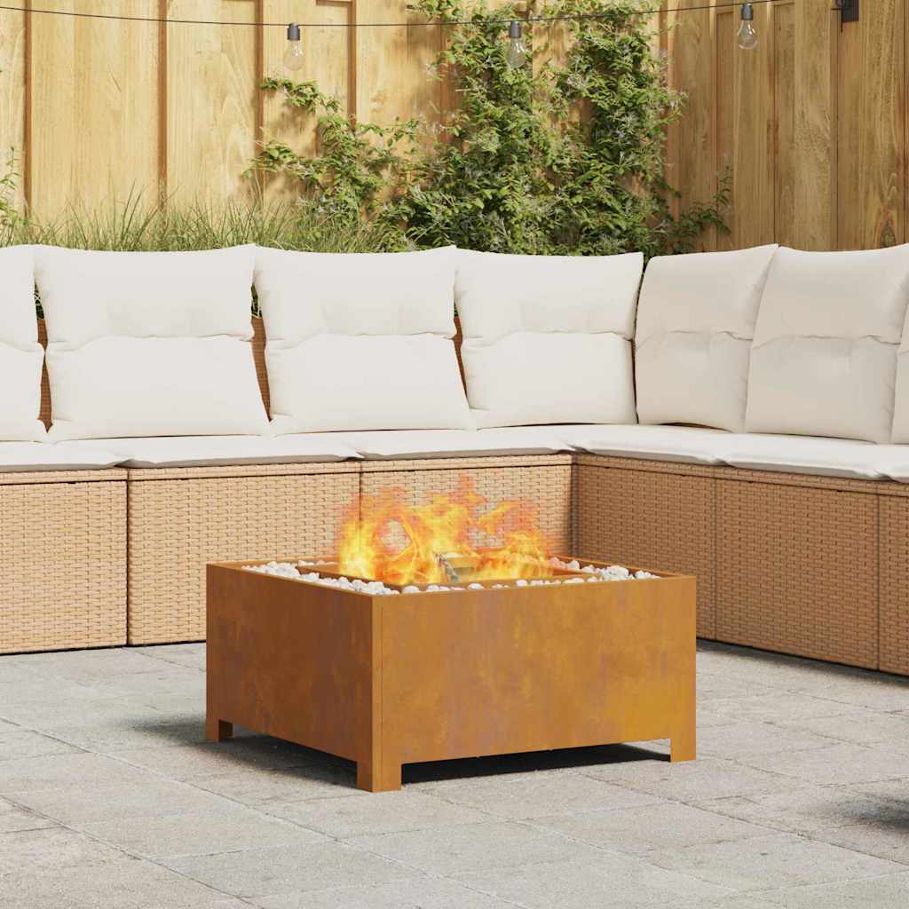 Fire Pit Brown 60 x 60 x 30 cm Steel