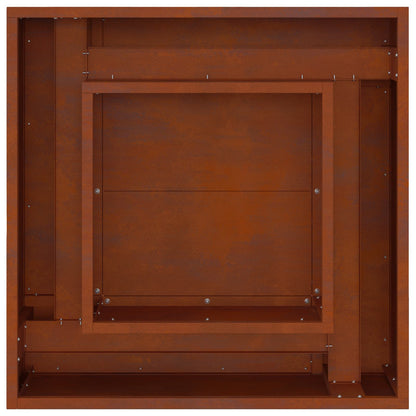 Fire Pit Brown 60 x 60 x 30 cm Weathering Steel