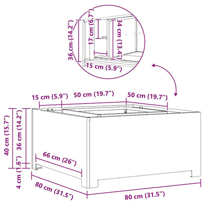 Fire Pit Black 80 x 80 x 40 cm Cold-rolled steel