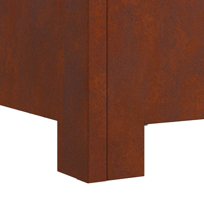 Fire Pit Brown 80 x 80 x 40 cm Weathering Steel