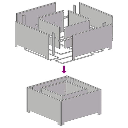 Fire Pit Brown 80 x 80 x 40 cm Weathering steel