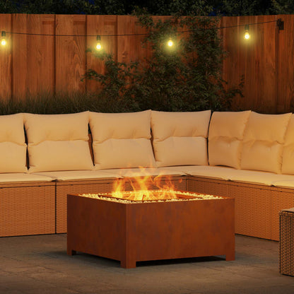 Fire Pit Brown 80 x 80 x 40 cm Weathering Steel