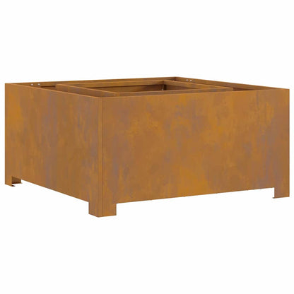 Fire Pit Brown 80 x 80 x 40 cm Weathering steel