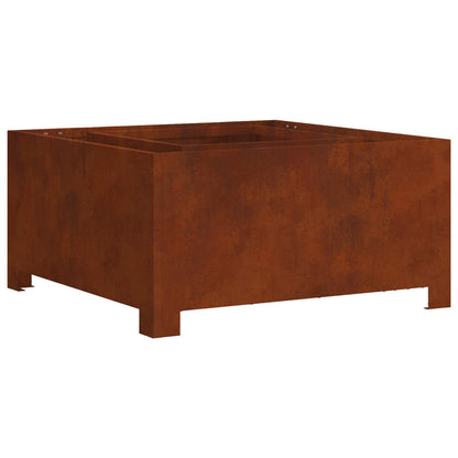 Fire Pit Brown 80 x 80 x 40 cm Weathering Steel