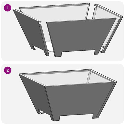 Fire Pit Black 60 x 60 x 30 cm Steel