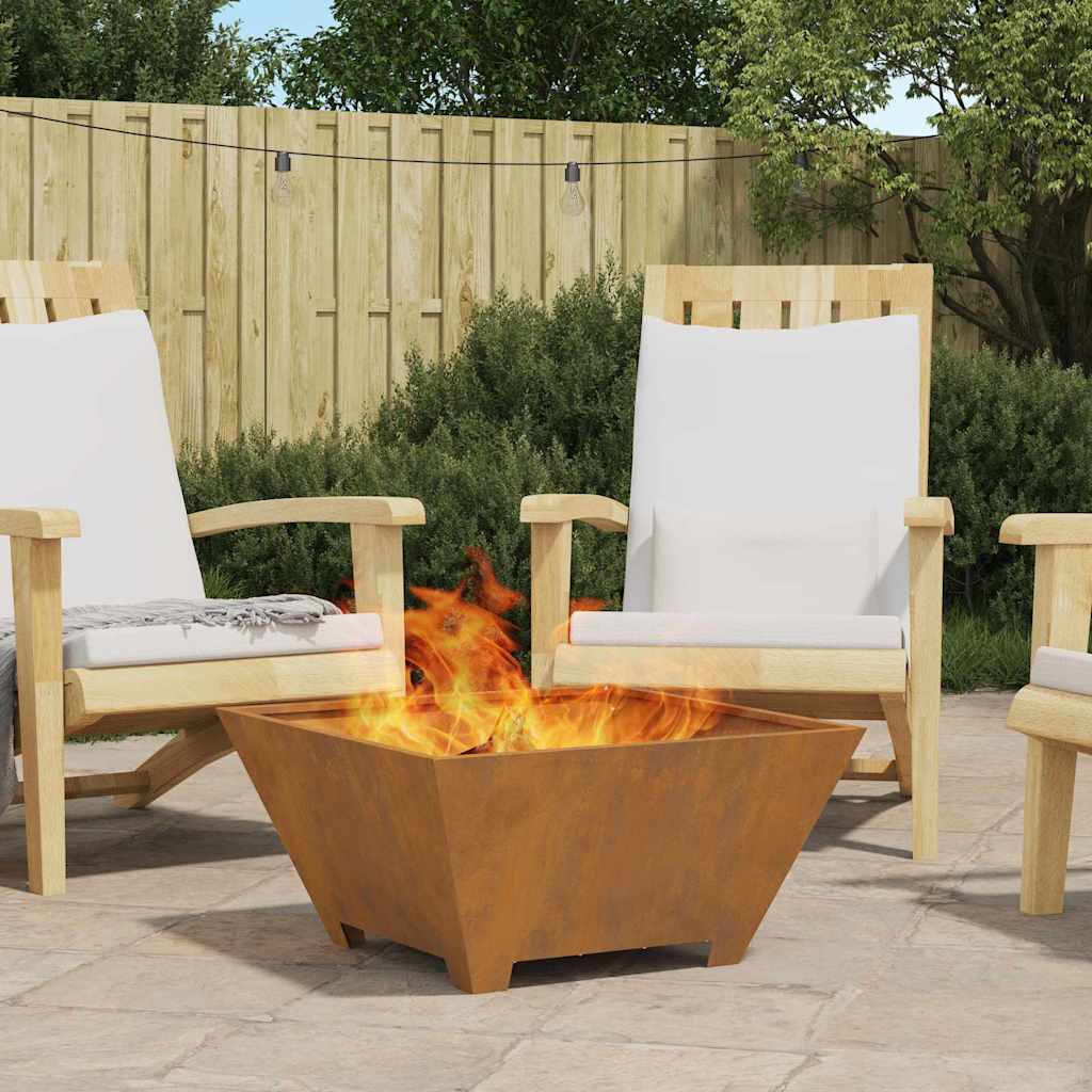 Fire Pit Brown 60 x 60 x 30 cm Steel