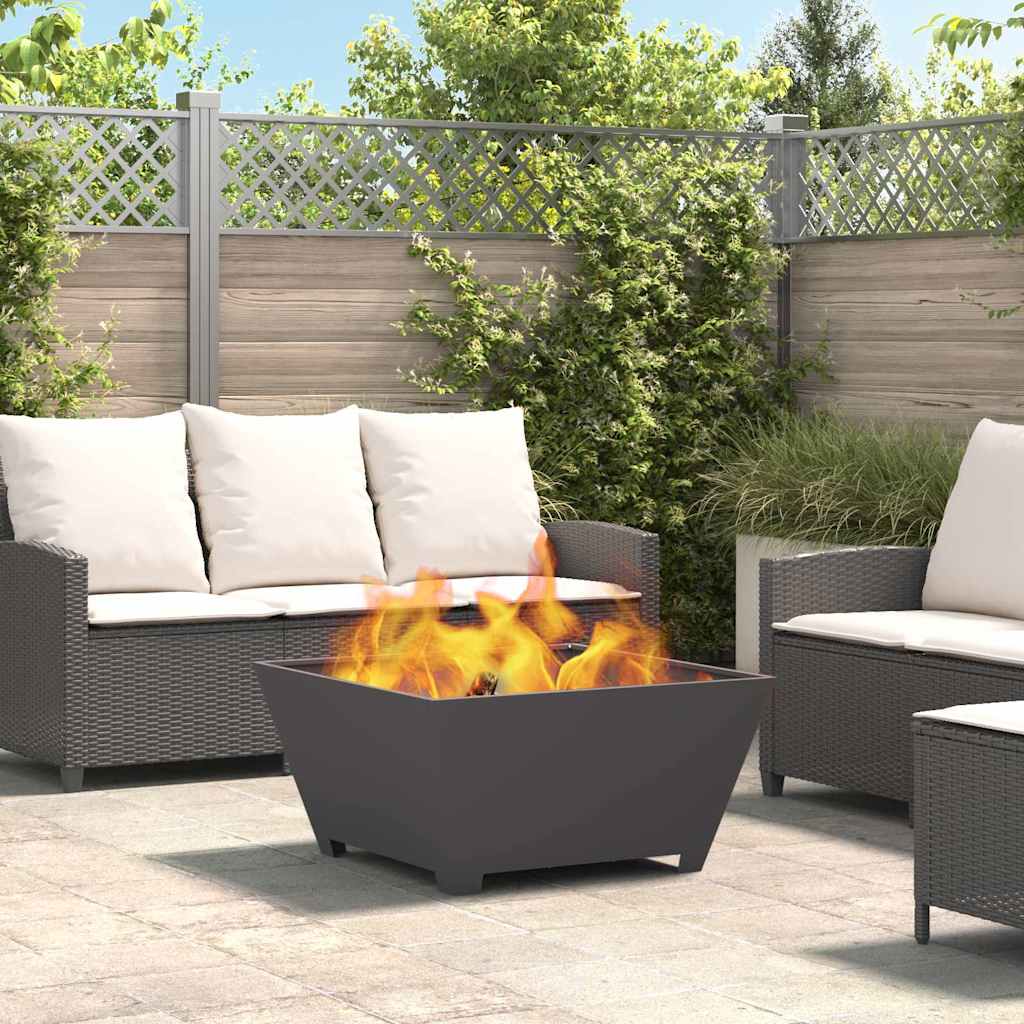 Fire Pit Black 80 x 80 x 40 cm Steel