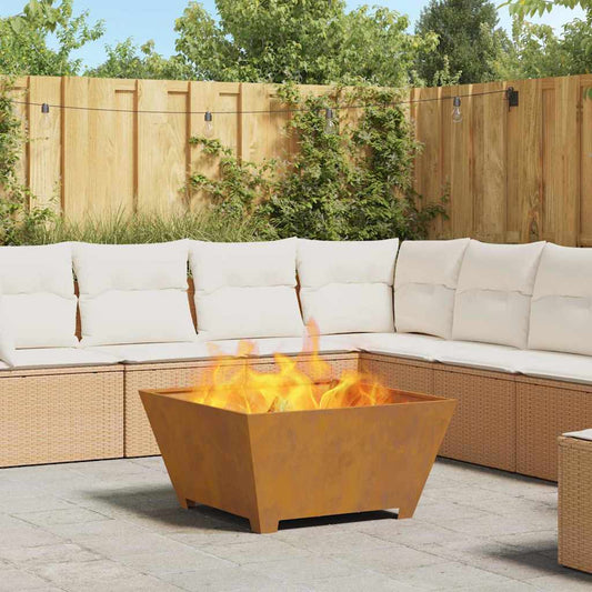 Fire Pit Brown 80 x 80 x 40 cm Steel