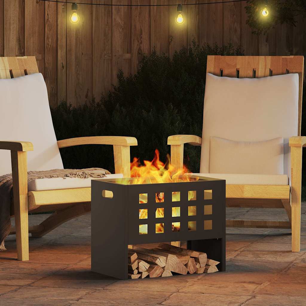 Fire Pit Black 50 x 30 x 40 cm Steel