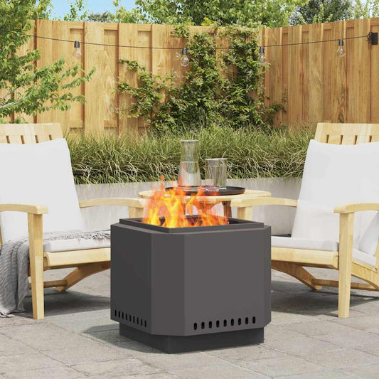 Smokeless Fire Pit Black 58 x 58 x 51 cm Cold-rolled Steel