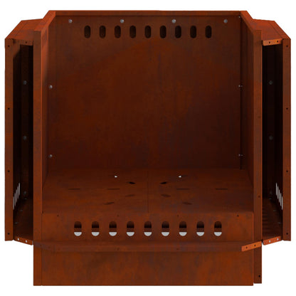 Smokeless Fire Pit Brown 58 x 58 x 51 cm Weathering Steel
