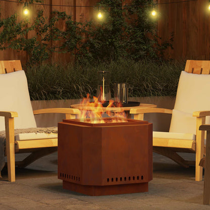 Smokeless Fire Pit Brown 58 x 58 x 51 cm Weathering Steel
