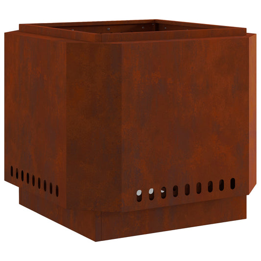 Smokeless Fire Pit Brown 58 x 58 x 51 cm Weathering Steel