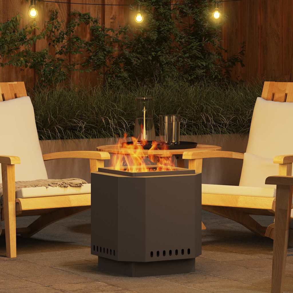 Smokeless Fire Pit Black 48 x 48 x 51 cm Steel
