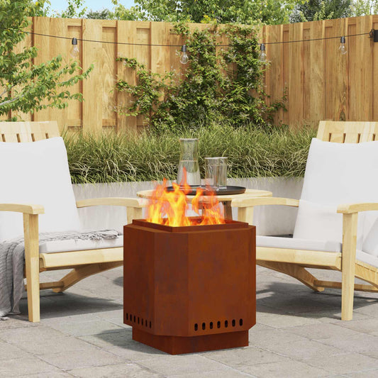 Smokeless Fire Bowl Rusty 48 x 48 x 51 cm Weathering Steel