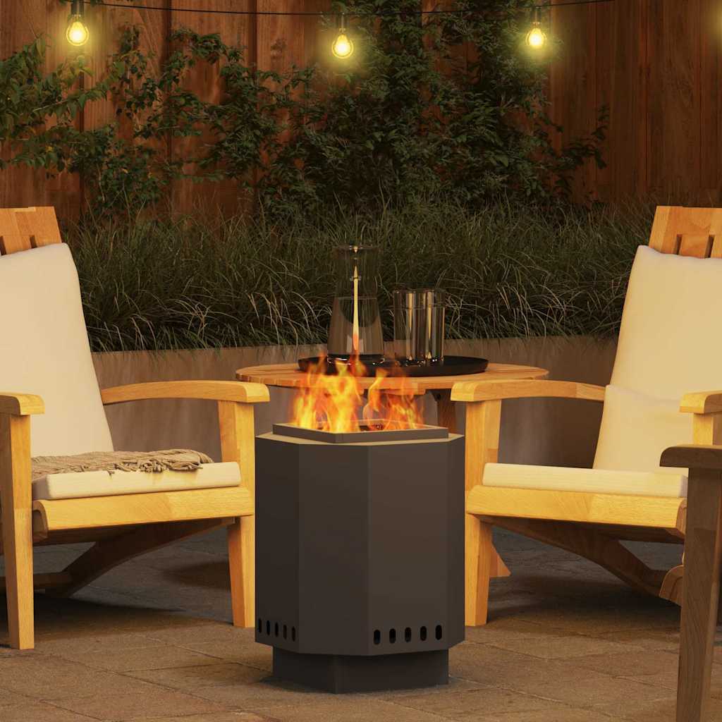 Smokeless Fire Pit Black 38 x 38 x 51 cm Steel