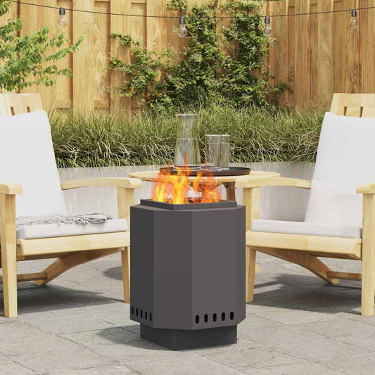 Smokeless Fire Pit Black 38 x 38 x 51 cm Steel