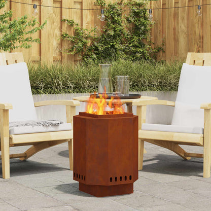 Smokeless Fire Pit Brown 38 x 38 x 51 cm Weathering Steel