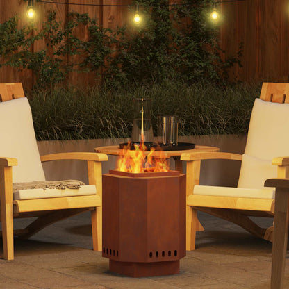 Smokeless Fire Pit Brown 38 x 38 x 51 cm Weathering Steel